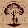 Beautiful Tree Clip Art Illustration An illustration of a stylized tree with intertwined branches and roots, symbolizing love and partnership.