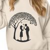 Beautiful Intertwined Branches Illustration Illustration of a lovers tree with intertwined branches, perfect for Valentine's Day celebrations or wedding decorations.