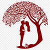 A symbolic tree with intertwined branches and roots, symbolizing eternal love.