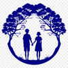 Beautiful Partnership Icon A romantic tree with intertwined branches symbolizing love and partnership.