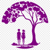 Interconnected Hearts Tree Illustration A stylized illustration of a tree with intertwined branches and hearts, suitable for Valentine's Day or wedding decorations.