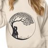 Embracing Couples Vector Art A vector design featuring a romantic tree with embracing couples, perfect for Valentine's Day or wedding celebrations.