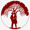 An ornate vector design featuring a tree structure adorned with intricate details, representing the bond between lovers.