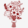 Whimsical Flower Bundle Design A stylized bouquet of flowers designed with precision and detail, ideal for graphic design projects.