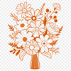 Beautiful Bouquet SVG Graphics A bouquet of colorful flowers arranged in a decorative vase, suitable for various occasions.
