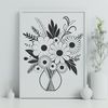 Free Vector Flower Arrangement Design A digital illustration of a floral arrangement featuring a variety of blooms tied together with a ribbon or twine.