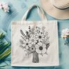Colorful Mixed Flower Bouquet SVG A bouquet of mixed flowers in various colors, arranged in a decorative pattern.