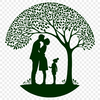 Love Blossom Tree Design An abstract design featuring a tree with embracing figures, representing the union of two people in love.