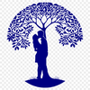 Entwined Hearts Symbolism Vector Art A stylized illustration of a tree with intertwined branches and roots, symbolizing love and togetherness.