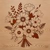 Free Vector Flower Template A stylized arrangement of colorful flowers in various shapes and sizes, suitable for digital design and crafting projects.