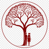 Love Tree Ornament Vector Design An ornate vector design featuring a tree as a representation of a loving couple's union.
