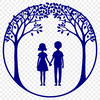 Symbolic Tree of Enduring Love A stylized illustration of a tree with intertwined branches, representing love and connection.