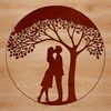 Heart-Shaped Tree of Love Illustration A stylized illustration of intertwined trees with a heart-shaped trunk, symbolizing eternal love.