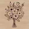 Floral Wedding Decorations in Symmetry A colorful bouquet of flowers arranged in a symmetrical design for wedding decorations or celebrations.