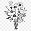 Beautiful Colorful Flower Arrangement Floral arrangement of colorful flowers in a traditional bouquet design.