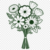 Free Vector Flower Template Download Illustration of a bouquet with various types of flowers arranged together.
