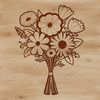 Floral arrangement with mixed blooms A vector illustration of a floral arrangement with various flowers and greenery combined.