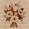 Whimsical Flower Composition A digital illustration of a bouquet of flowers in various colors.