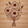 Decorative SVG Flower Set Floral arrangement with mixed flowers in a decorative bouquet.