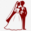 Elegant Wedding Illustration A simple wedding illustration featuring a bride and groom, designed as vector art.