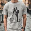 Beautiful Couple Portrait for Vector Graphics A wedding design featuring a couple in a romantic pose, suitable for vector graphics and cutting machines like Cricut.