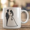Romantic Wedding Illustration Wedding ceremony illustration with bride and groom in a romantic setting.