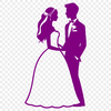 Love Forever Illustration A romantic illustration of a bride and groom exchanging vows in a classic wedding setting.