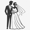 Beautiful Wedding Illustration A custom illustration of a couple exchanging vows on their special day.
