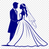 Beautiful Wedding Vector Art Illustration Wedding illustration featuring a happy couple exchanging vows, created as a vector graphic using popular design software.