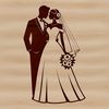 Free SVG Groom and Bride Image Wedding clip art featuring a bride and groom in a romantic pose.