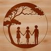 Love Symbol Tree Icon Illustrated tree symbolizing love and unity, suitable for wedding decorations or Valentine's Day designs.