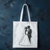 Bride and Groom SVG Image Illustrated wedding scene featuring a bride and groom.