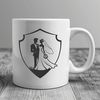 Vector Art Design - Happy Couple A detailed illustration of a happy couple exchanging vows on their wedding day, suitable for vector art design.