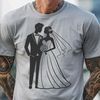 Couple's Special Day SVG Design A digital illustration of a happy couple exchanging vows during their wedding ceremony.