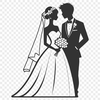 Beautiful Vector Wedding Design Illustrated wedding design featuring a bride and groom, ideal for vector art projects.
