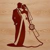 Sweet Wedding Couple Illustration A simple illustration of a wedding couple with bride and groom standing together.