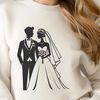 Custom SVG Design for Bride and Groom A custom-designed illustration of a happy bride and groom on their special day.
