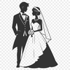Wedding Day Love A custom illustration of a bride and groom exchanging vows on their wedding day.
