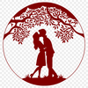 Loving Tree Silhouette An illustration of a tree with intertwining branches, symbolizing love and affection.
