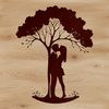 Eternal Embrace Design An ornate design of a tree with embracing figures, representing eternal love and commitment.