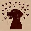 Stylized Weimaraner Illustration with Heart Motifs A vector illustration of a Weimaraner dog breed in a stylized format with heart motifs.
