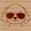 Trendy Pup in Shades A close-up illustration of a Weimaraner wearing trendy sunglasses.