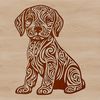 Vector Weimaraner Illustration A detailed illustration of a sitting Weimaraner dog breed in vector format.