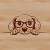 Weimaraner Dog Silhouette Wearing Shades A cartoon Weimaraner dog wearing glasses and peeking out from behind something.