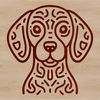 Black and Gray Weimaraner Dog Clip Art Design A sleek black dog with gray markings, depicted in a detailed vector illustration.