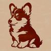 Sitting Corgi Clip Art SVG A vector illustration of a sitting Welsh Corgi, ideal for use in digital design and craft projects.