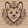 Vector graphic depiction of a Welsh Corgi's facial features.