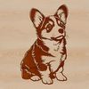 Free Downloadable Welsh Corgi SVG File A cute digital representation of a Welsh Corgi in a seated position.