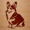 Free Vector Image of a Seated Welsh Corgi A digital drawing of a Welsh Corgi in a seated position, created as an editable SVG file for use in design projects.