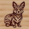 Relaxed Welsh Corgi Graphic A breed-specific illustration of a Welsh Corgi sitting in a relaxed pose.